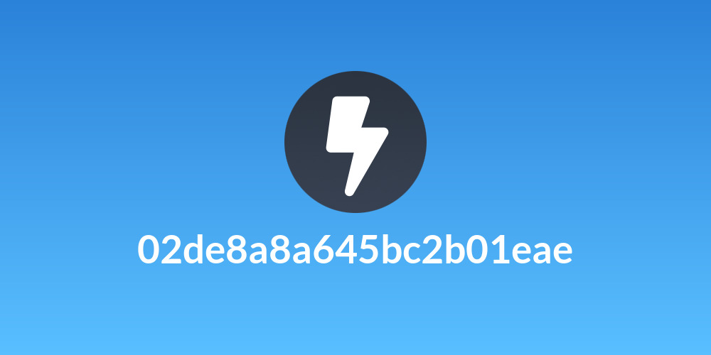 02de8a8a645bc2b01eae