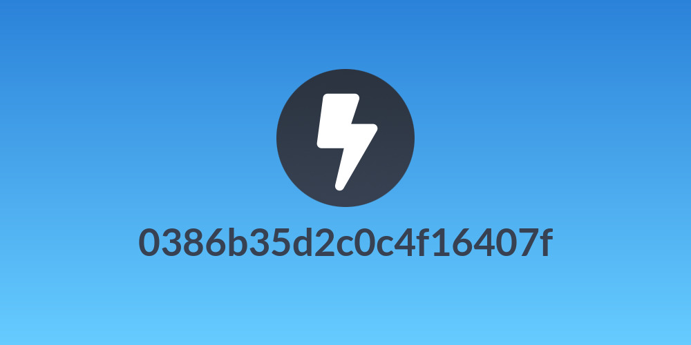 0386b35d2c0c4f16407f