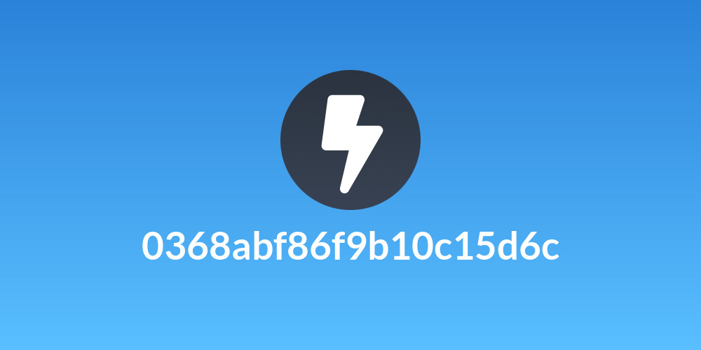 0368abf86f9b10c15d6c