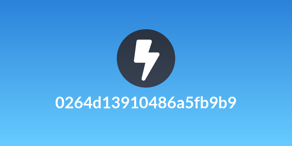 0264d13910486a5fb9b9