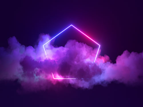 pentagon shape over clouds