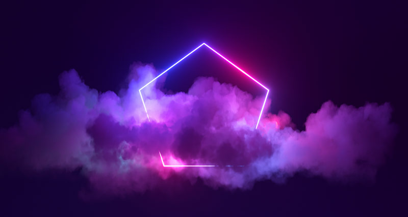 pentagon shape over clouds