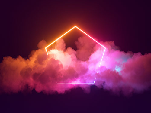 pentagon shape over clouds