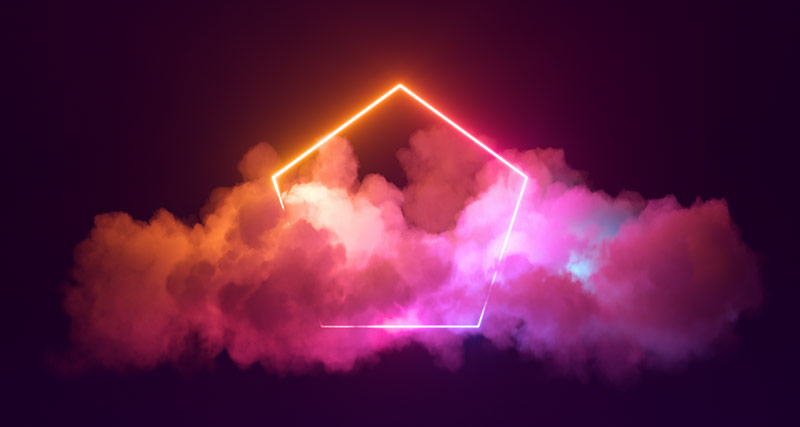 pentagon shape over clouds