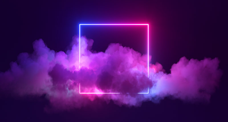 square shape over clouds