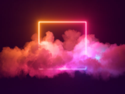 square shape over clouds