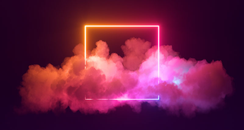 square shape over clouds