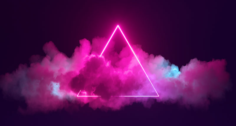 triangle shape over clouds