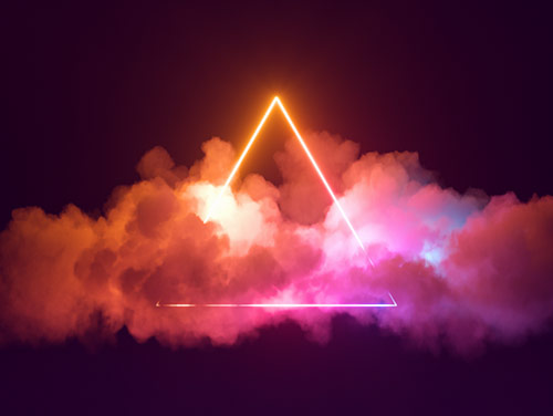 triangle shape over clouds