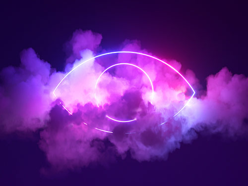 eye shape over clouds