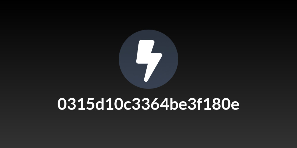 0315d10c3364be3f180e