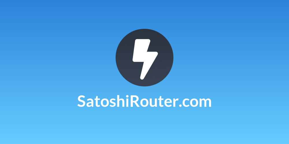 ⚡ SatoshiRouter.com